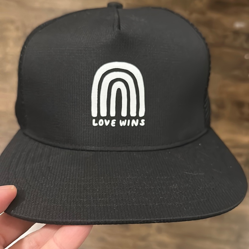 Love Wins Black Trucker Cap one size